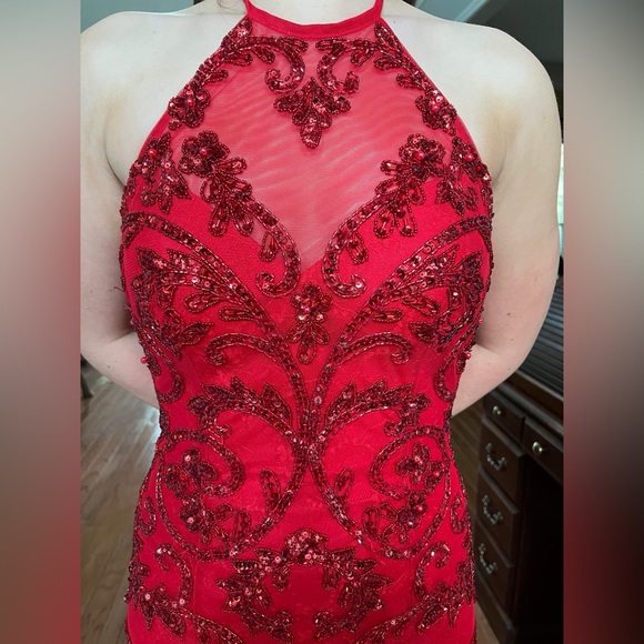 Sherri Hill Red Prom or Pageant Dress, size 0 - Picture 3 of 5